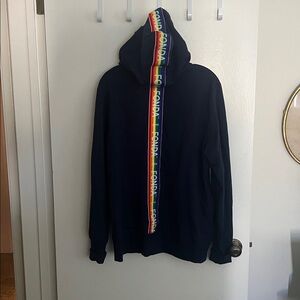 Women’s Navy Blue Hoodie Sweater by Jane Fonda